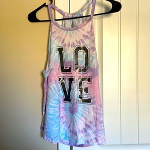 Purple tie dye tank top & bra 💜